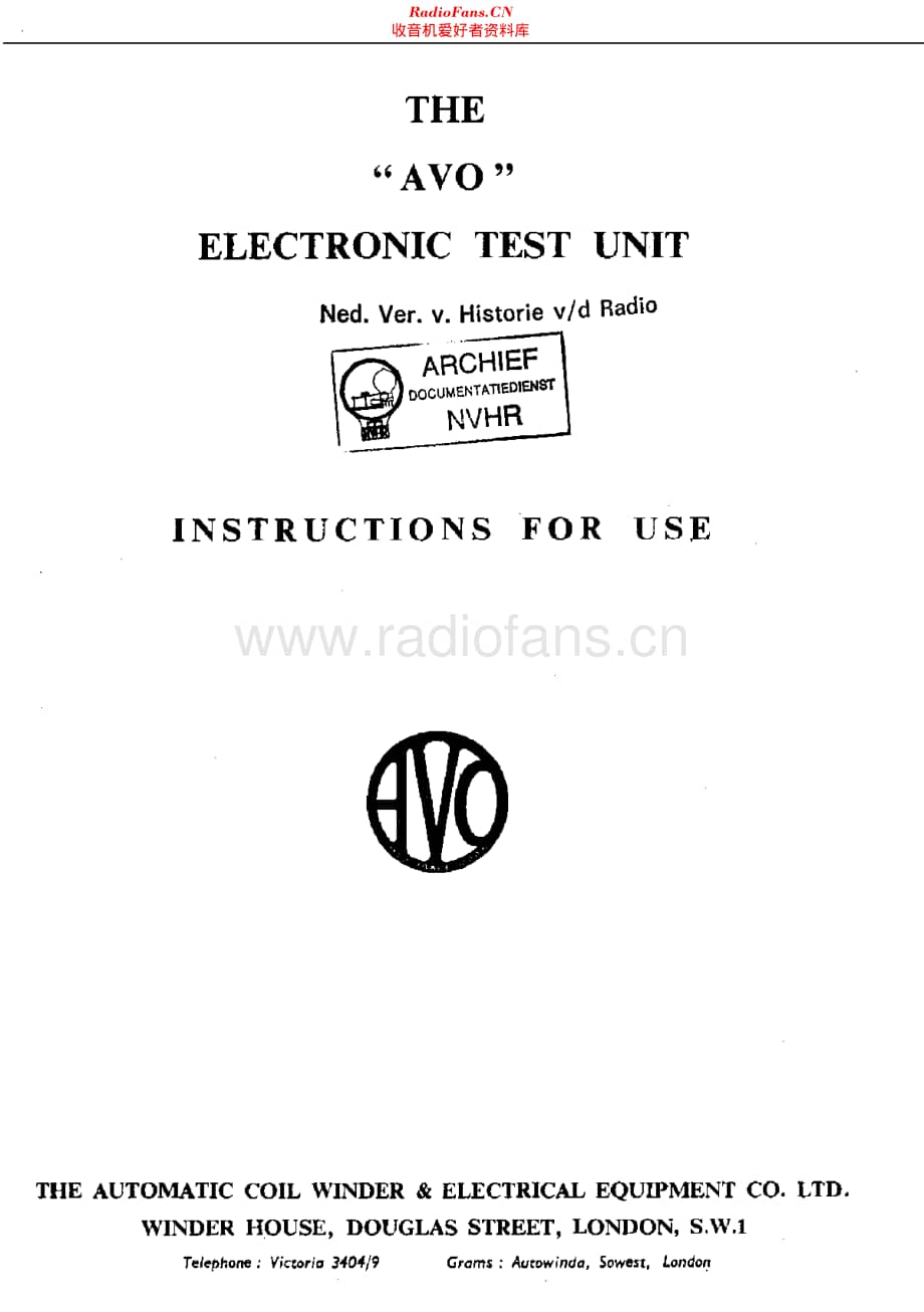 AVO_ElectronicTestUnit维修电路原理图.pdf_第1页