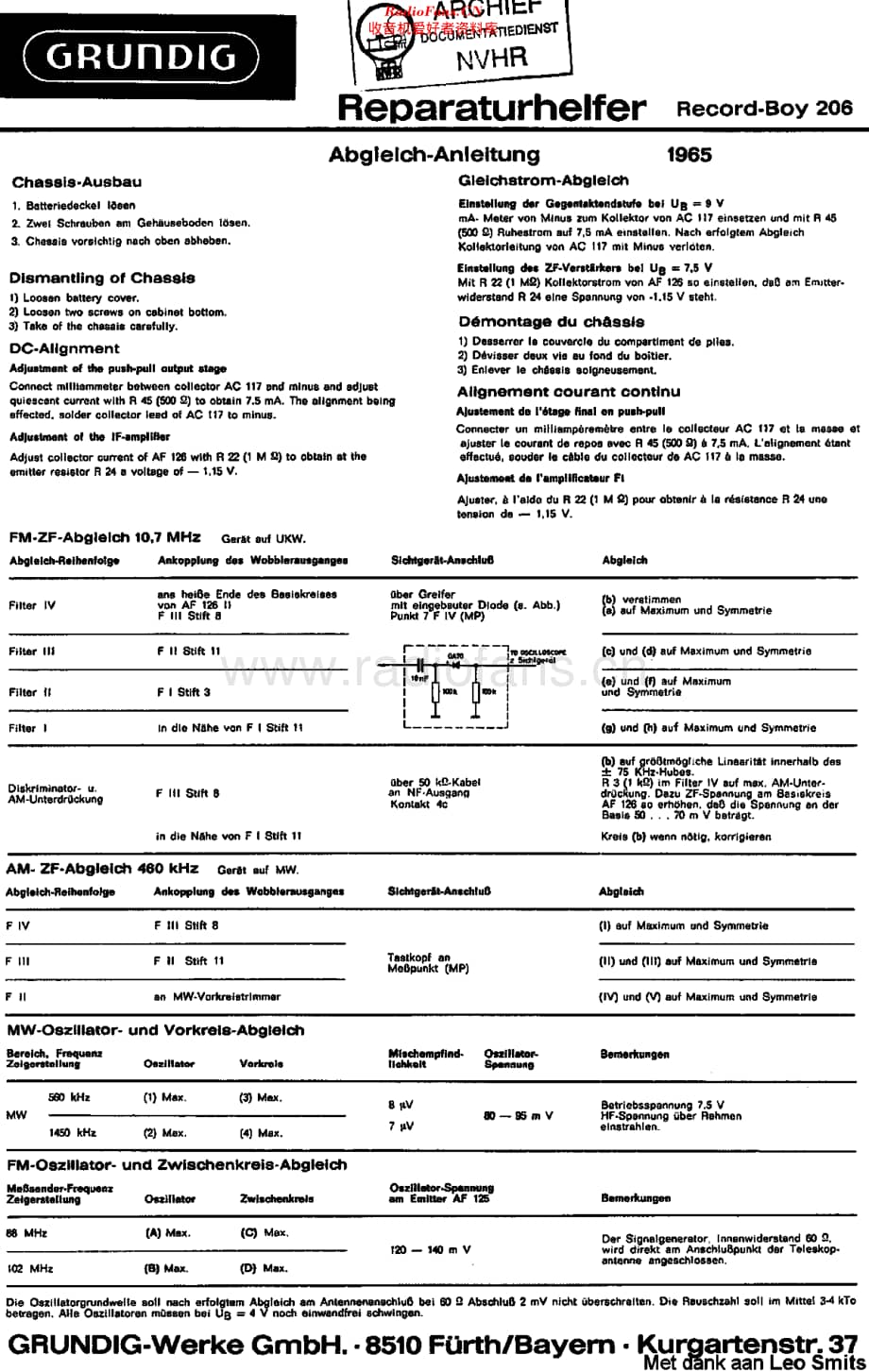 Grundig_RecordBoy206维修电路原理图.pdf_第1页