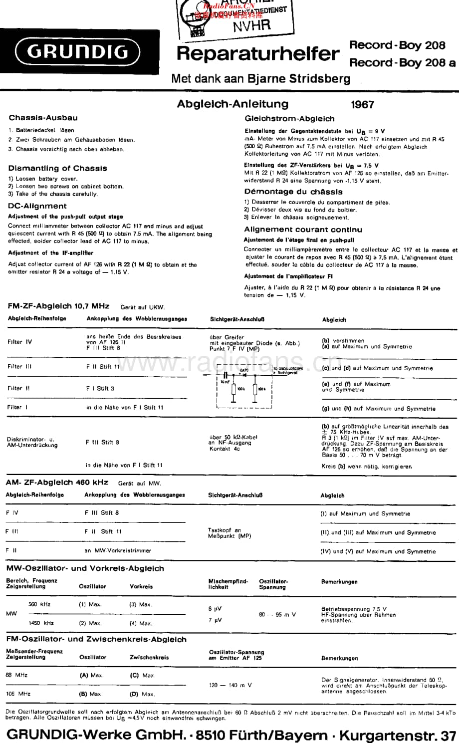 Grundig_RecordBoy208维修电路原理图.pdf_第1页