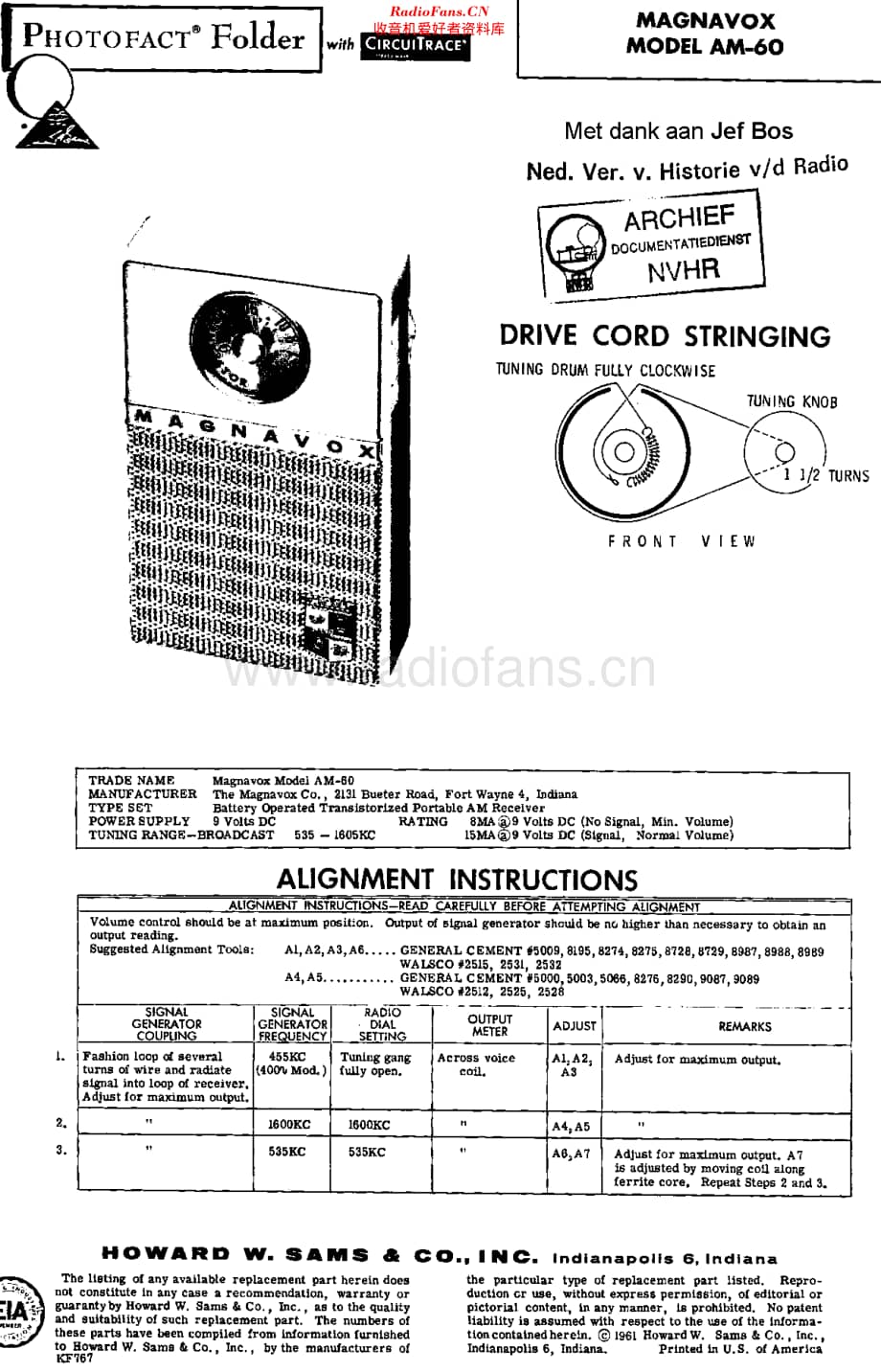 Magnavox_AM60 维修电路原理图.pdf_第1页