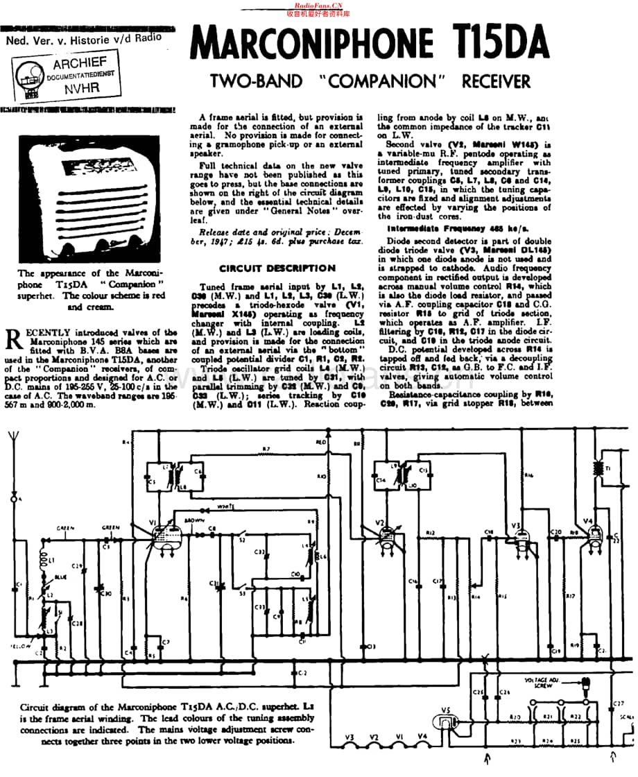 Marconiphone_T15DA 维修电路原理图.pdf_第1页