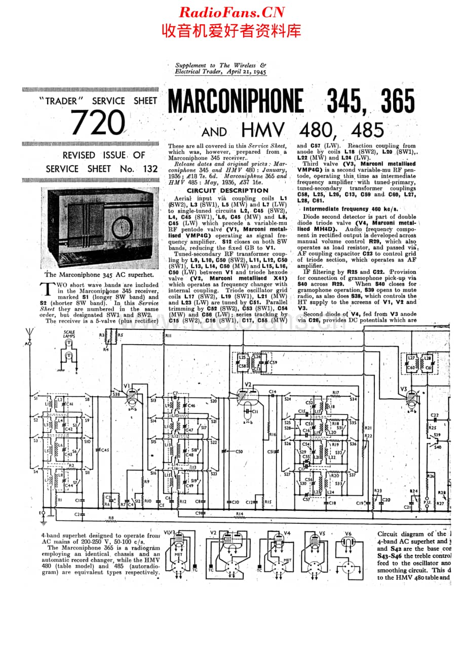 Marconiphone_345 维修电路原理图.pdf_第1页