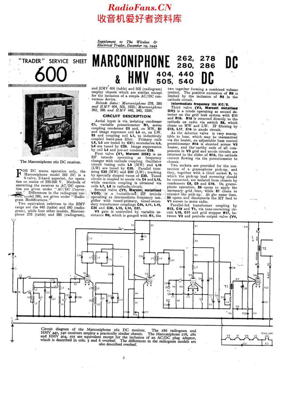 Marconiphone_262DC 维修电路原理图.pdf_第1页