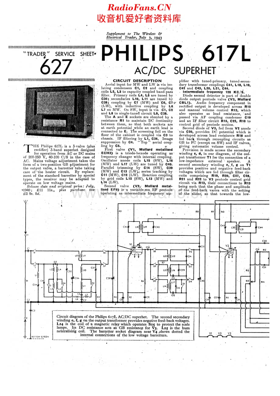 Philips_617L 维修电路原理图.pdf_第1页