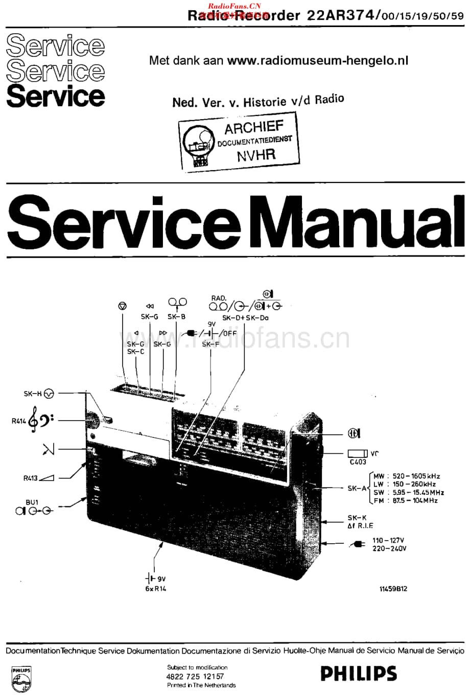 Philips_22AR374 维修电路原理图.pdf_第1页