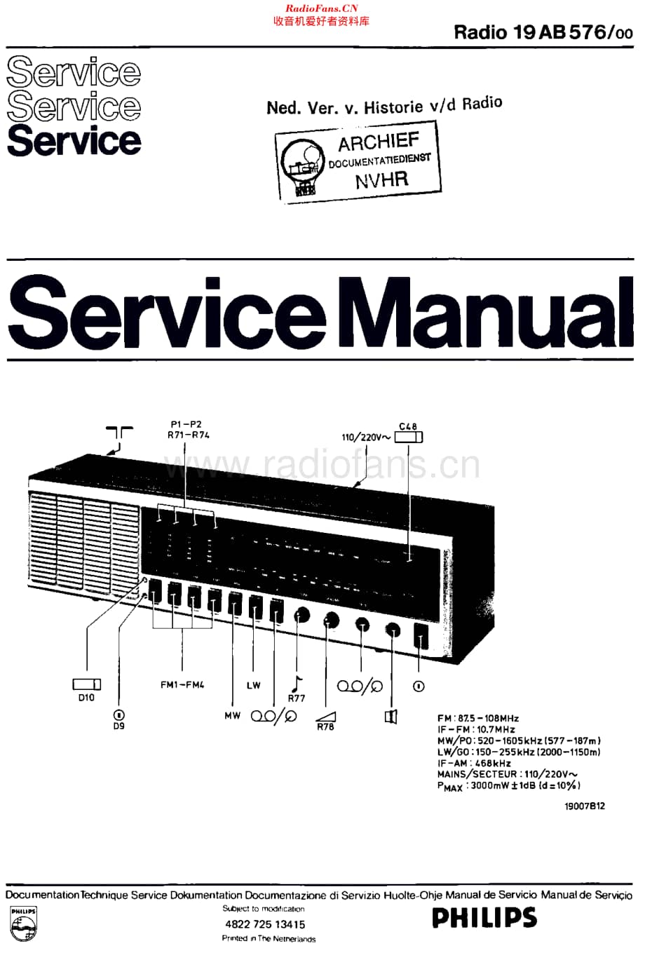 Philips_19AB576 维修电路原理图.pdf_第1页