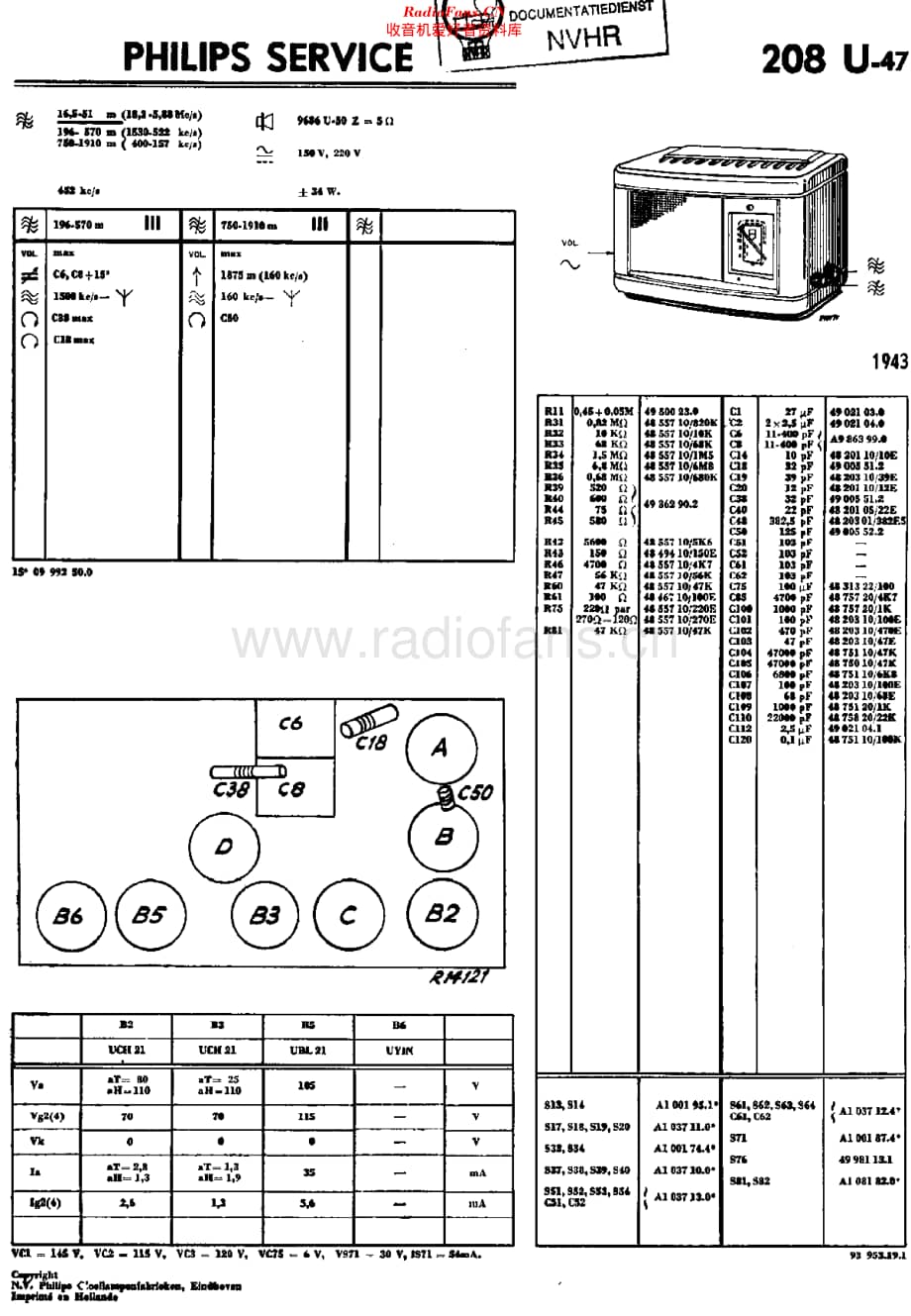 Philips_208U-47 维修电路原理图.pdf_第1页