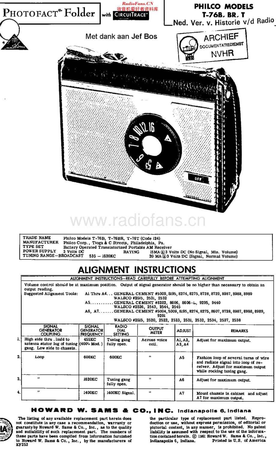 Philco_T76 维修电路原理图.pdf_第1页