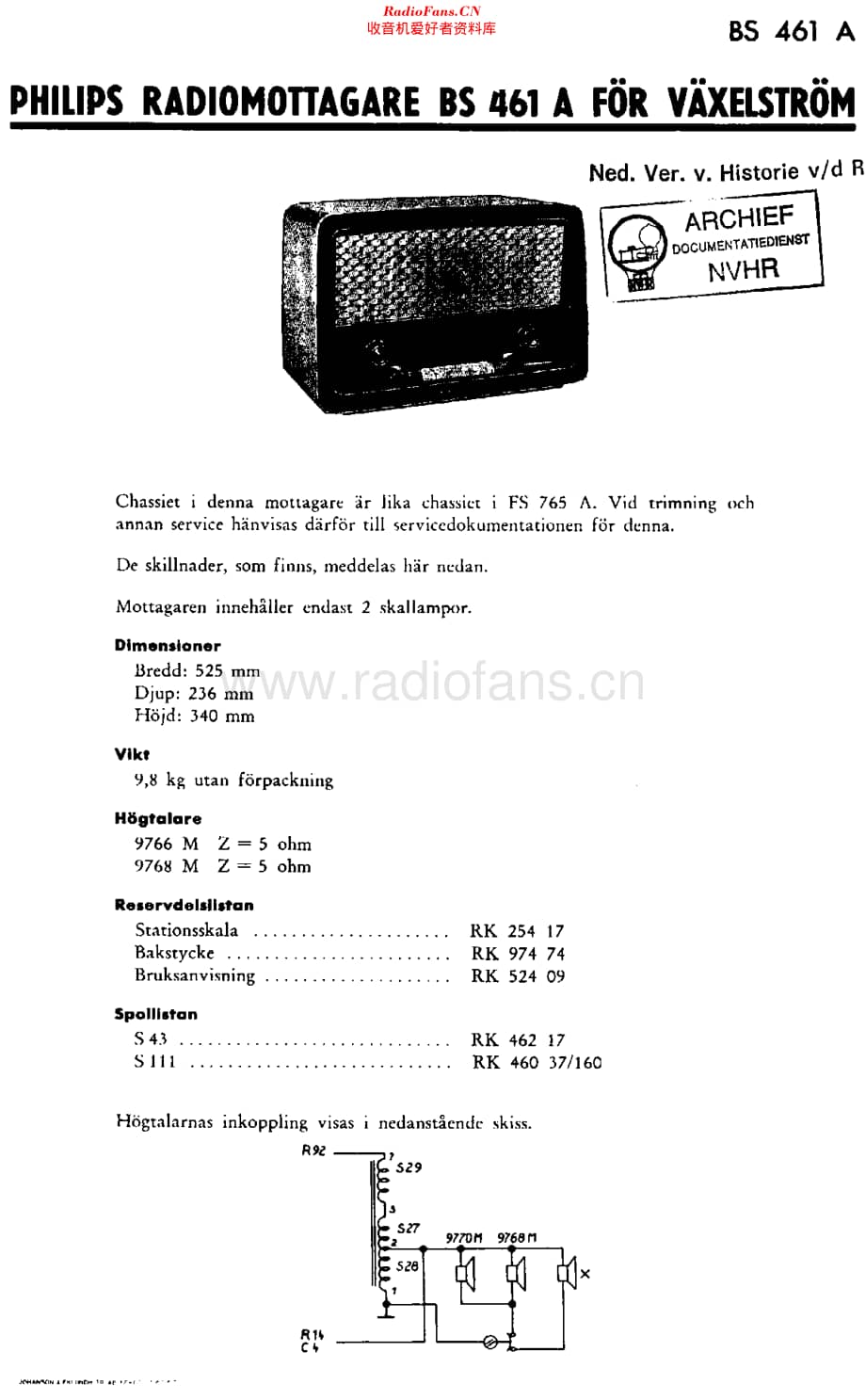 Philips_BS461A 维修电路原理图.pdf_第1页