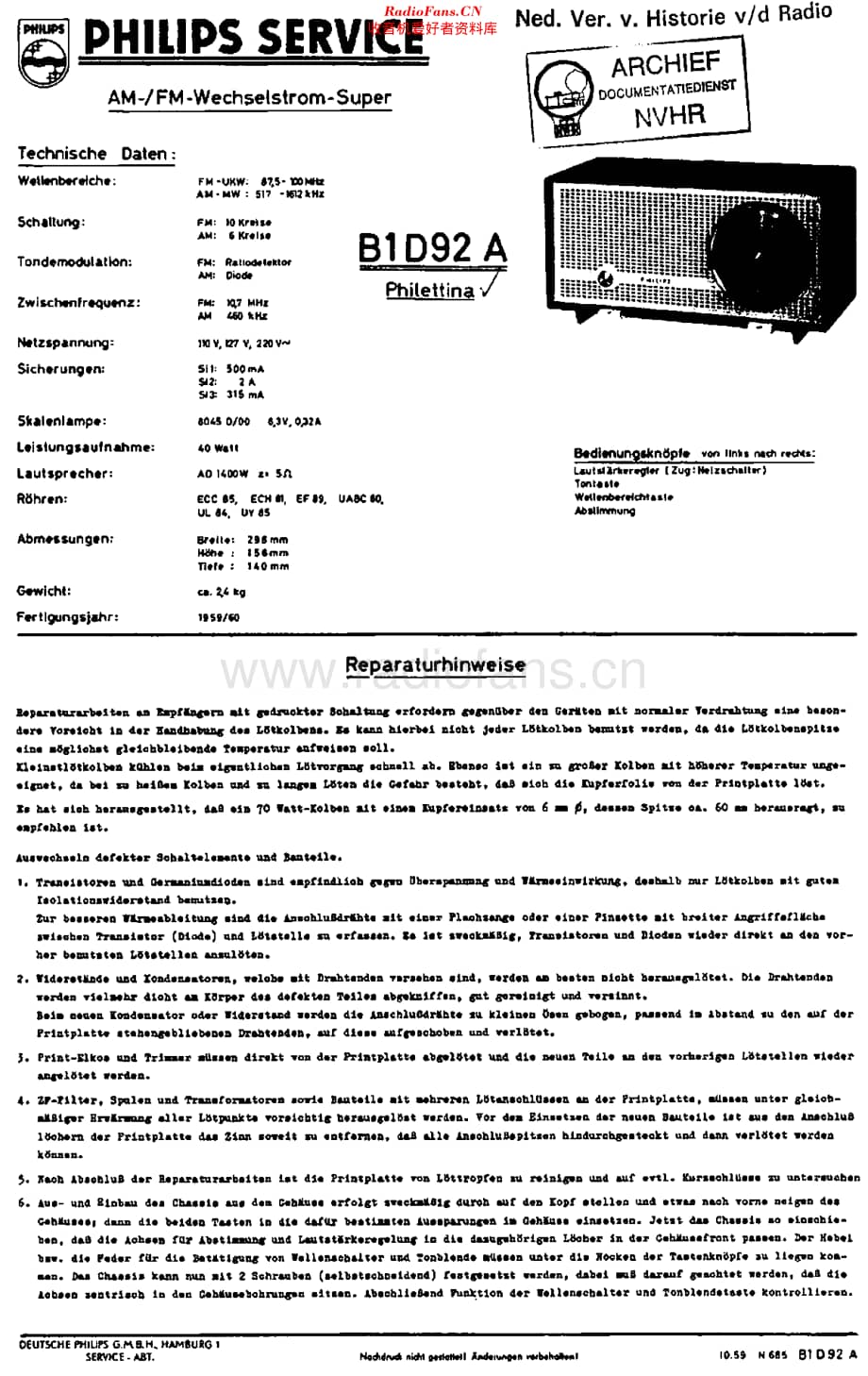 Philips_B1D92A 维修电路原理图.pdf_第1页