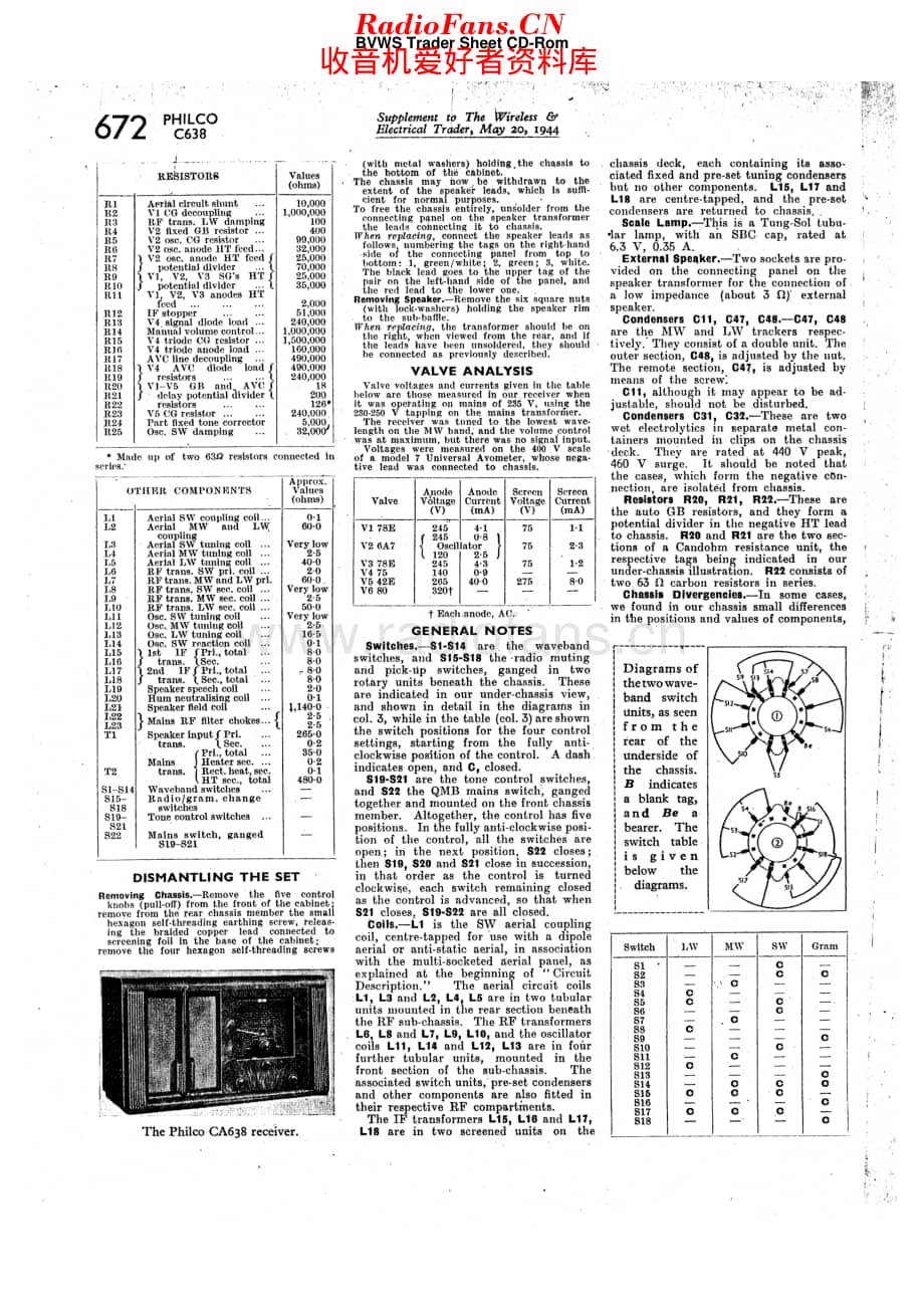 Philco_C638 维修电路原理图.pdf_第3页