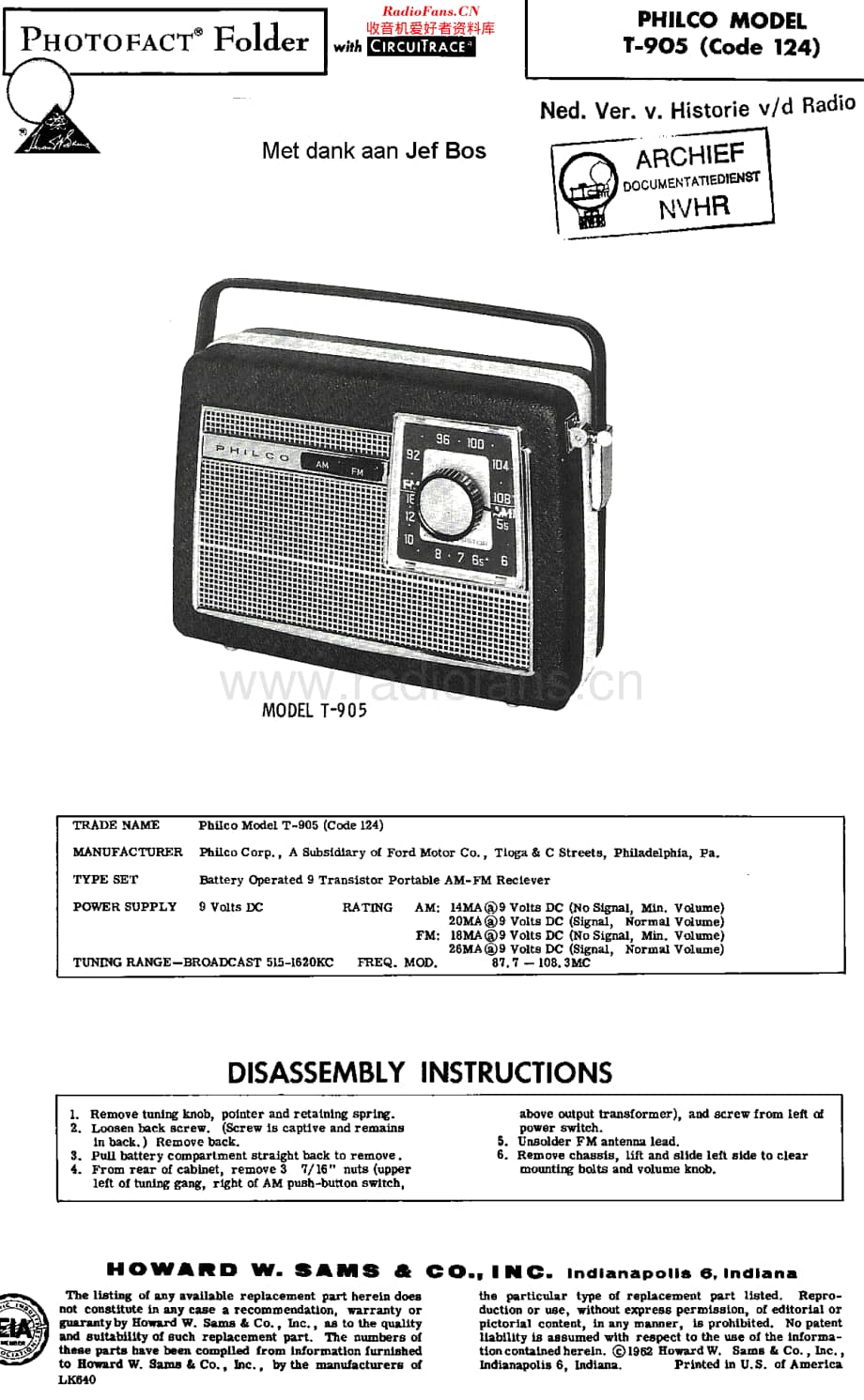 Philco_T905 维修电路原理图.pdf_第1页