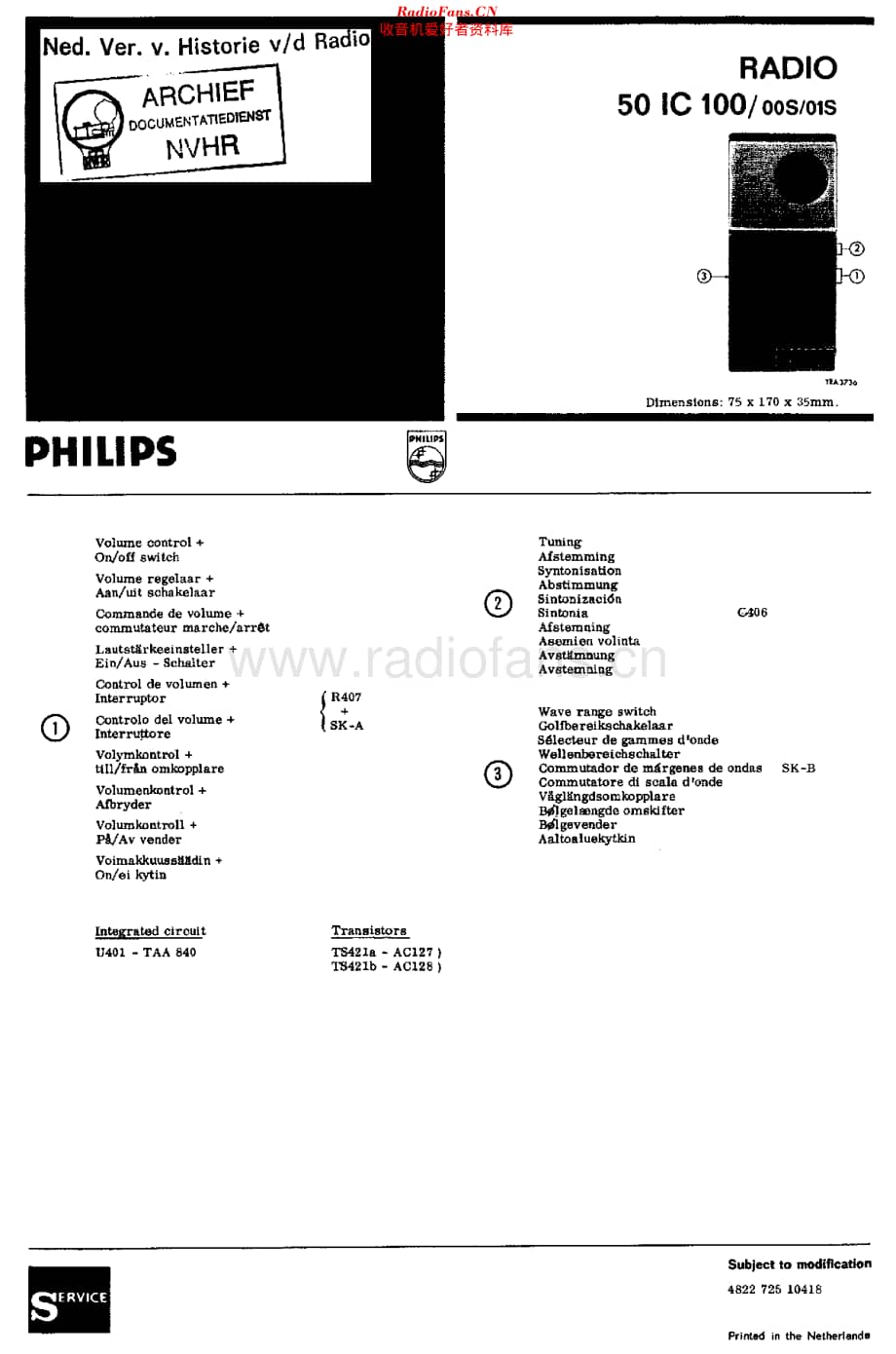 Philips_50IC100 维修电路原理图.pdf_第1页