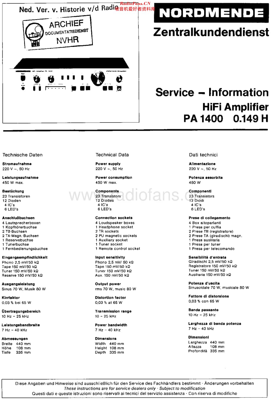 Nordmende_PA1400维修电路原理图.pdf_第1页