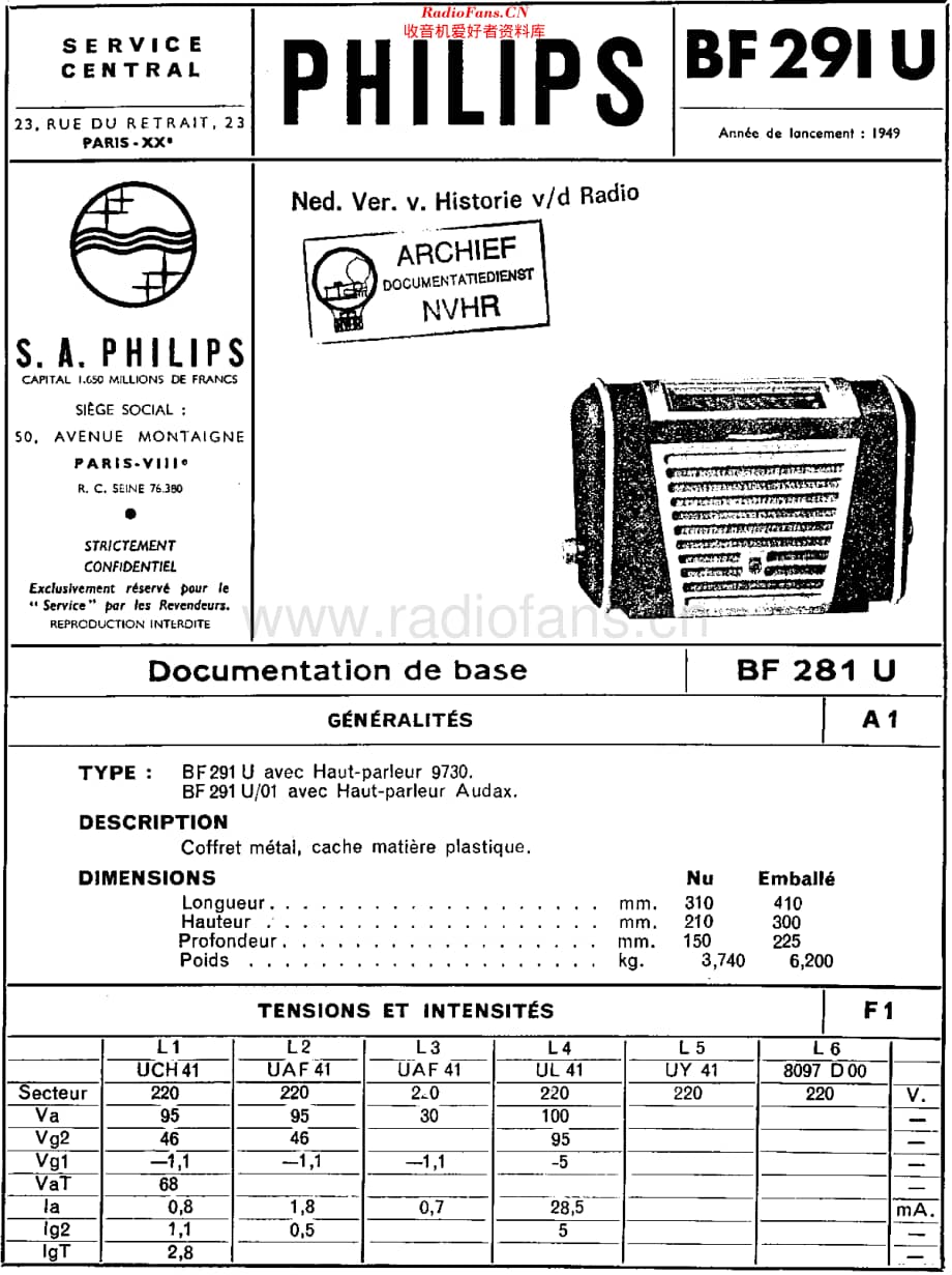 Philips_BF291U 维修电路原理图.pdf_第1页