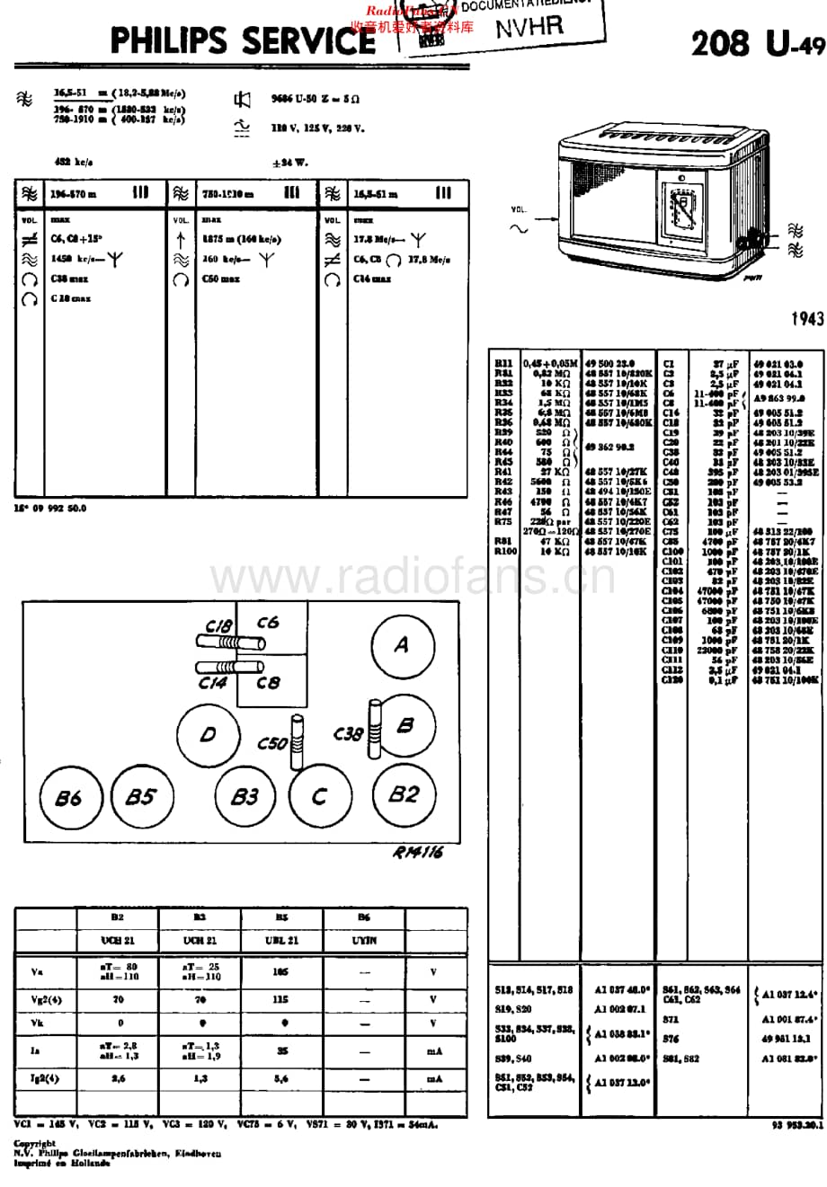 Philips_208U-49 维修电路原理图.pdf_第1页