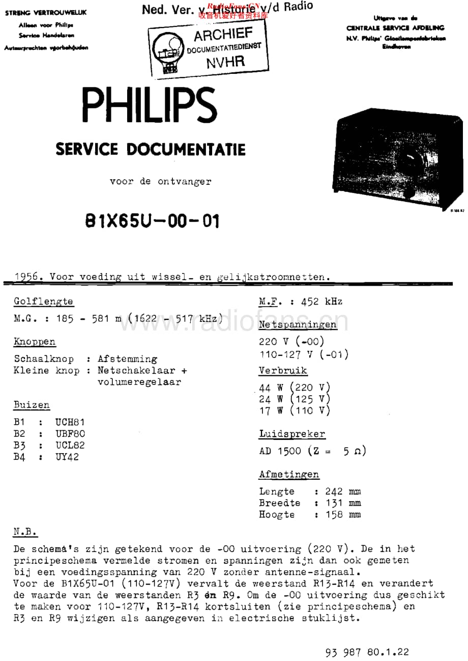 Philips_B1X65U 维修电路原理图.pdf_第1页
