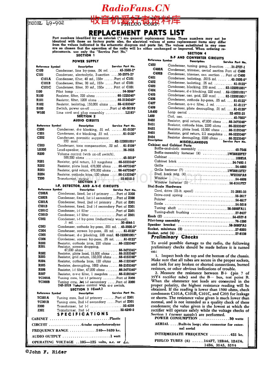 Philco_49-902 维修电路原理图.pdf_第3页