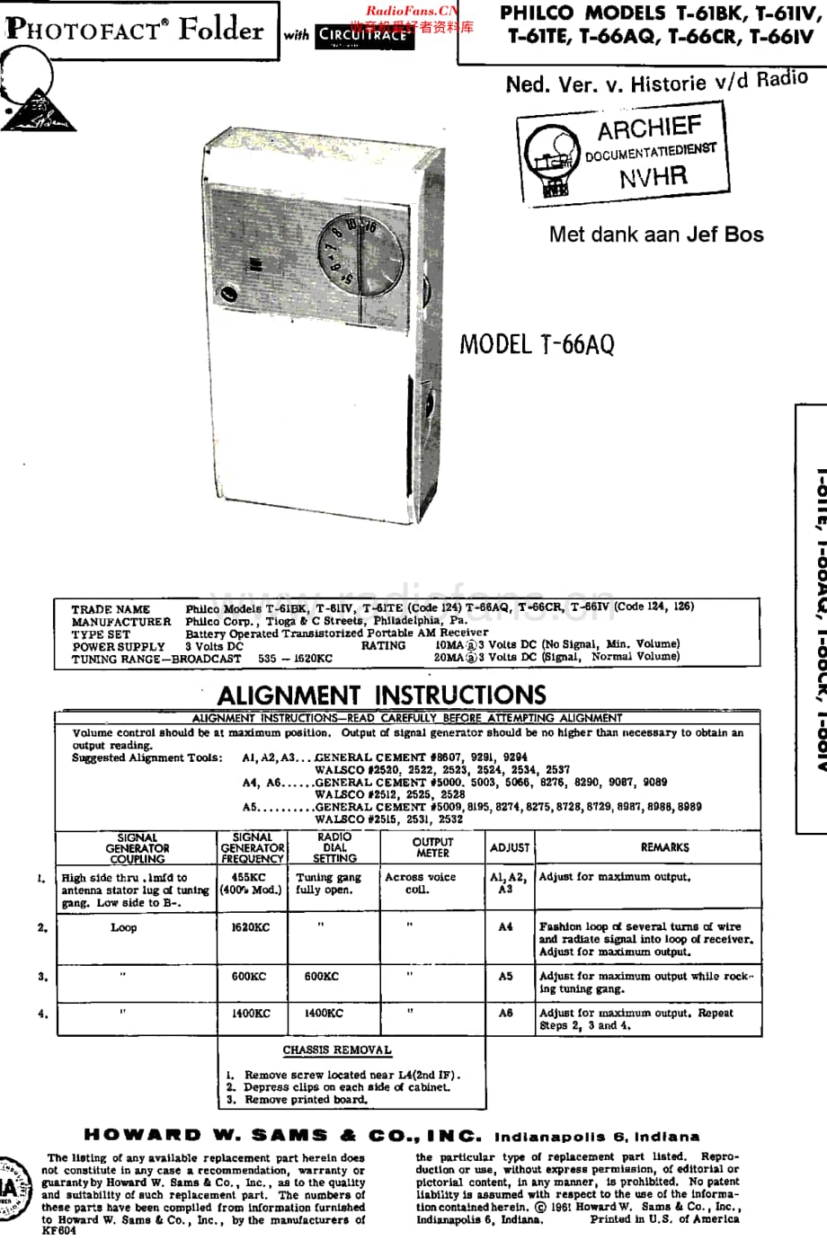 Philco_T61 维修电路原理图.pdf_第1页