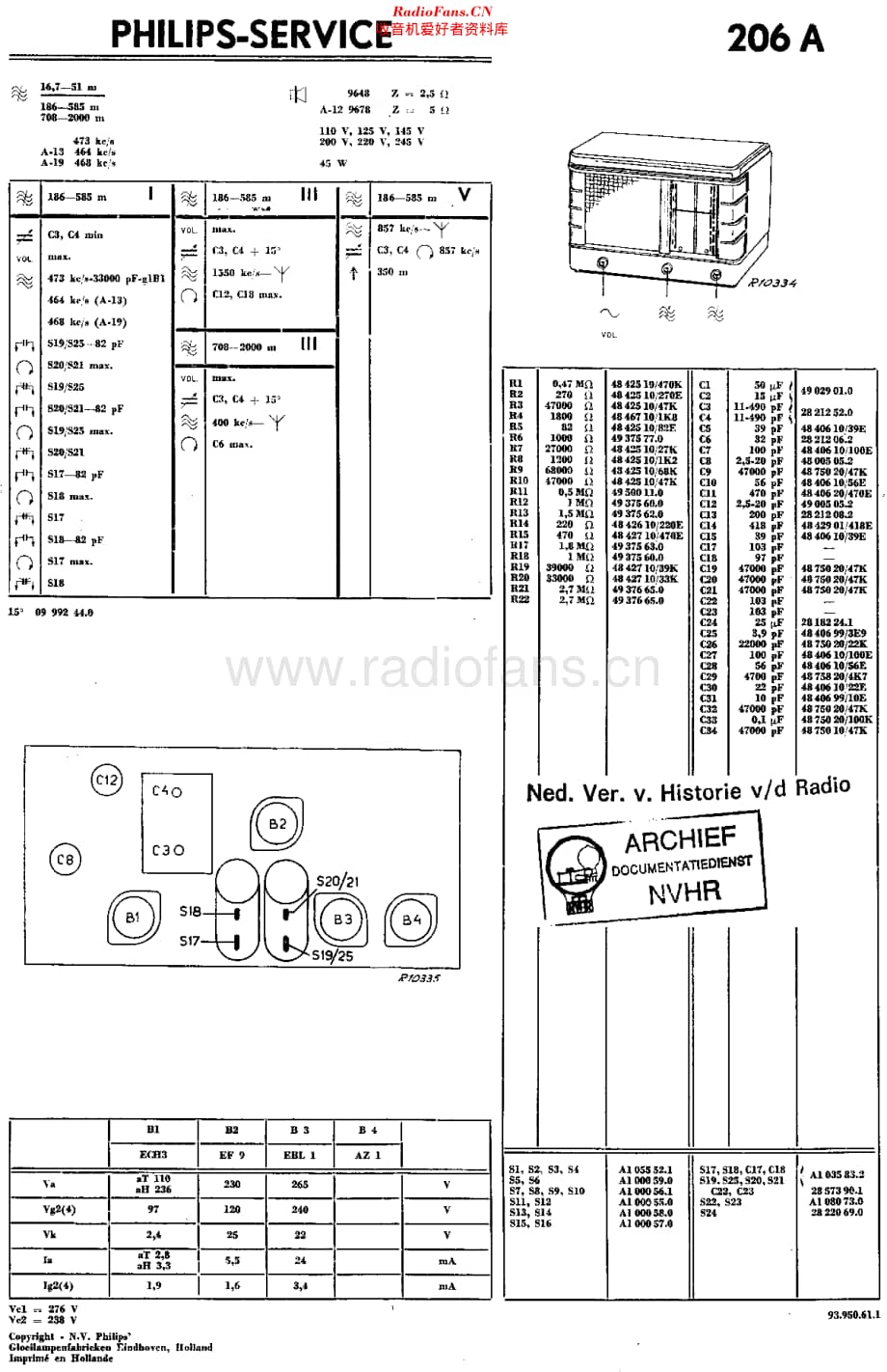 Philips_206A 维修电路原理图.pdf_第1页