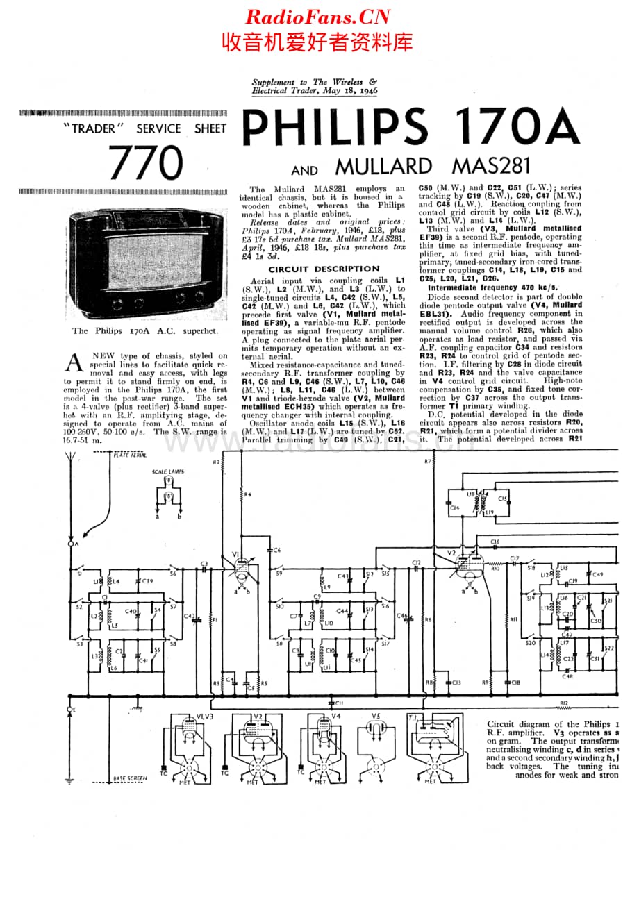 Philips_170A 维修电路原理图.pdf_第1页