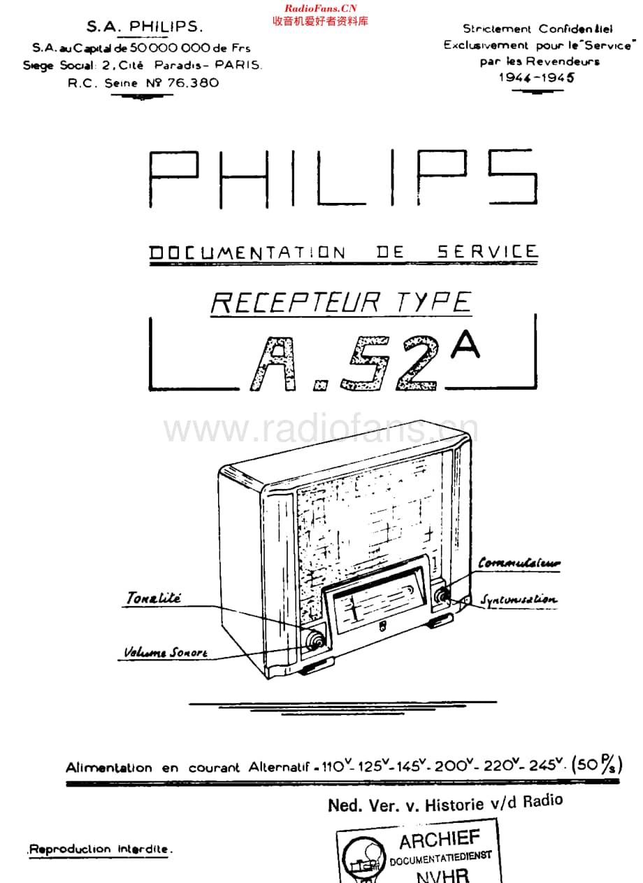 Philips_A52A 维修电路原理图.pdf_第1页