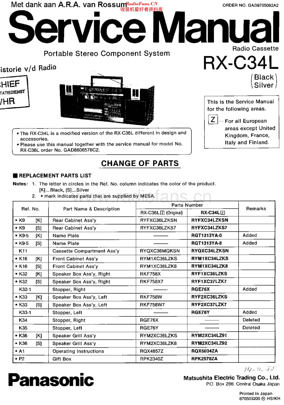 Panasonic_RXC34L 维修电路原理图.pdf_第1页