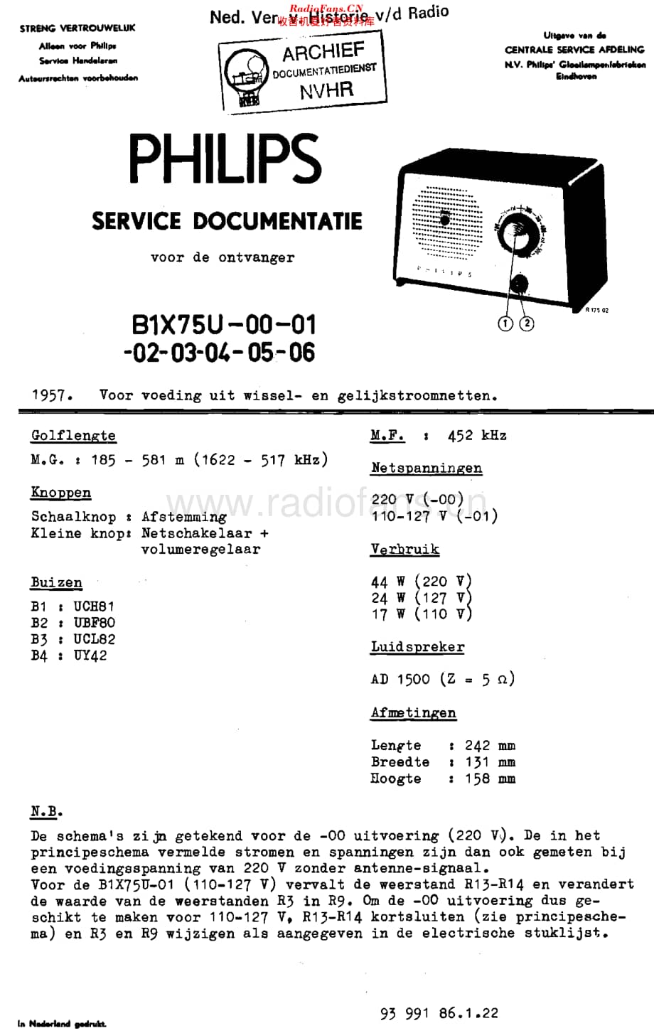 Philips_B1X75U 维修电路原理图.pdf_第1页