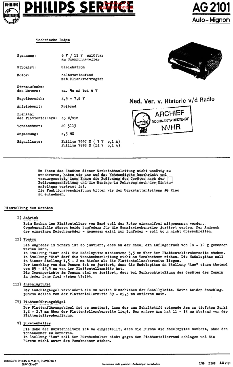 Philips_AG2101 维修电路原理图.pdf_第1页