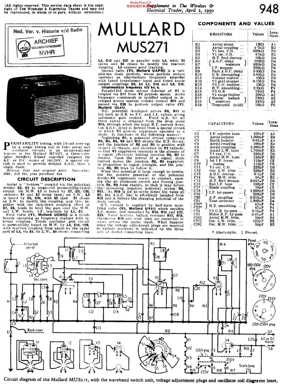 Mullard_MUS271 维修电路原理图.pdf_第1页