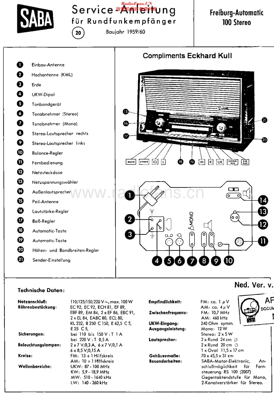 Saba_Freiburg100维修电路原理图.pdf_第1页