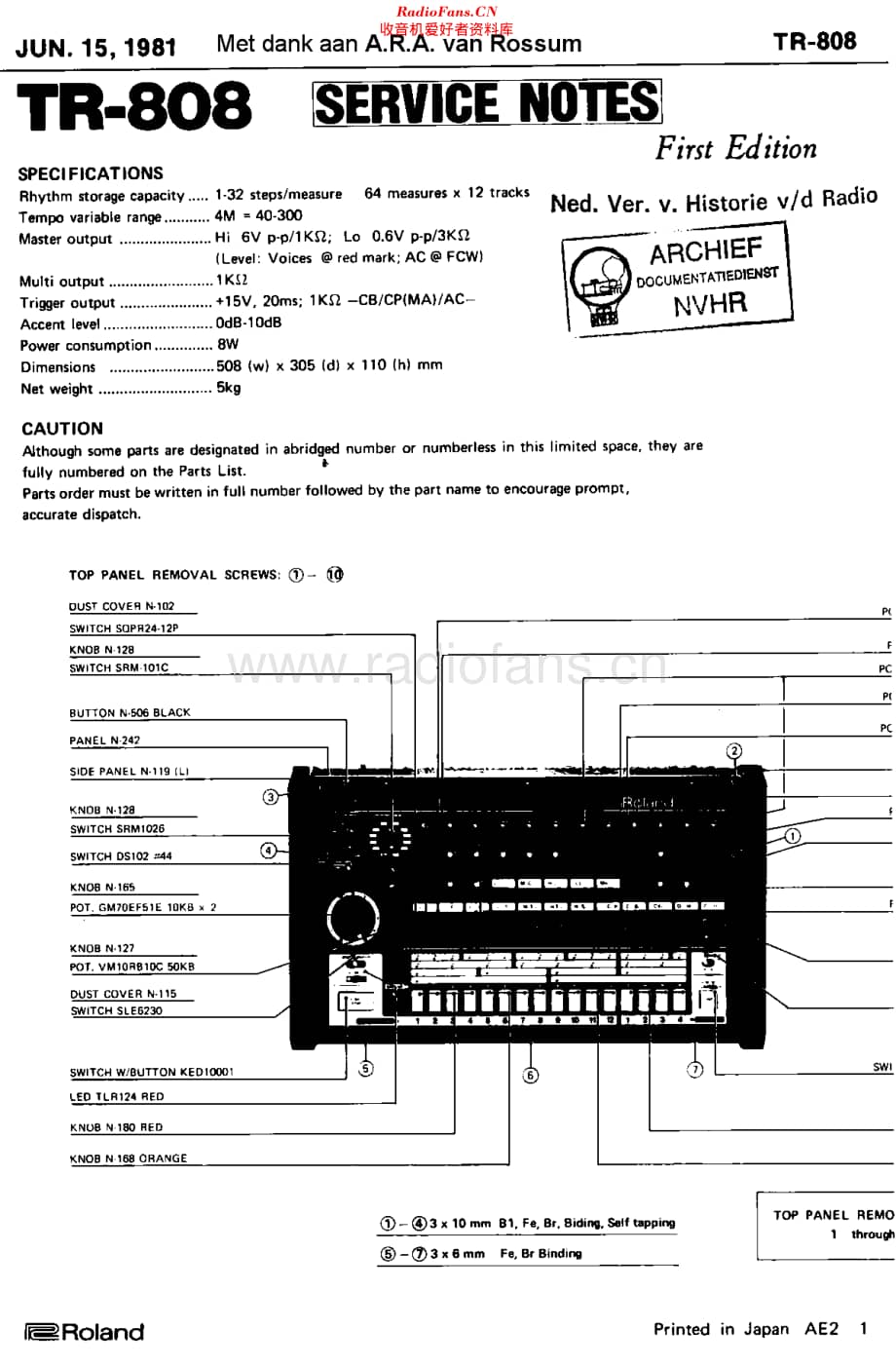 RolandJ_TR808维修电路原理图.pdf_第1页