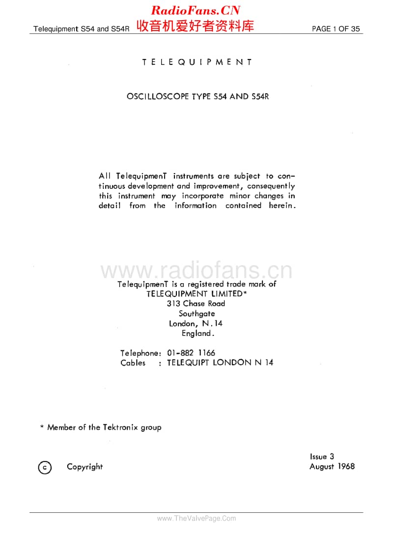 Telequipment_S54维修电路原理图.pdf_第1页