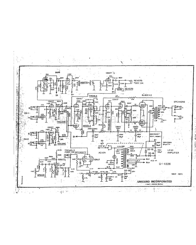 Univox U-1226维修电路原理图.pdf_第1页