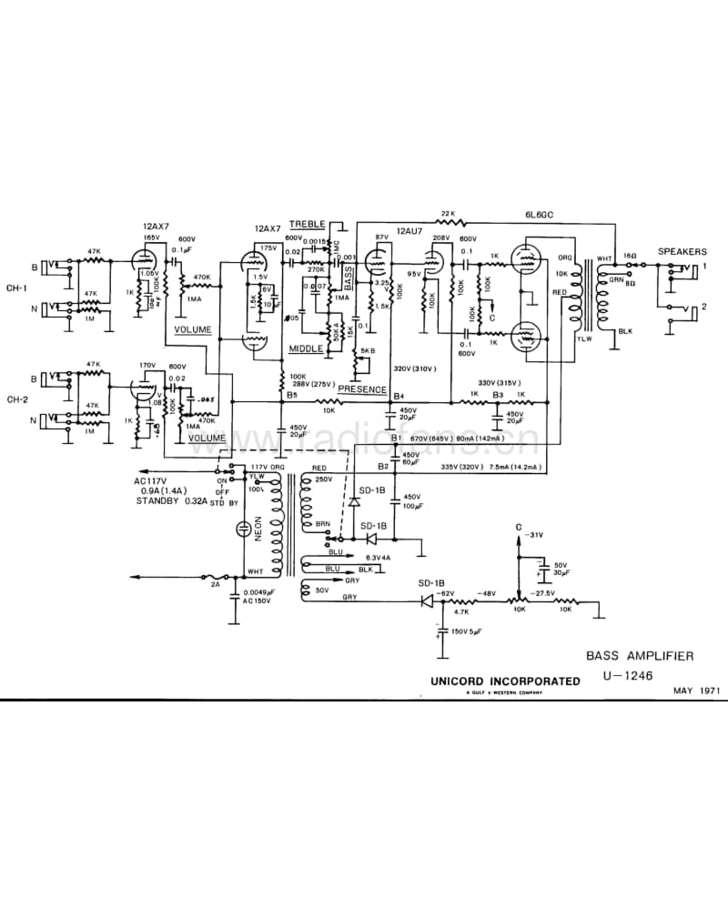 Univox U-1246维修电路原理图.pdf_第1页