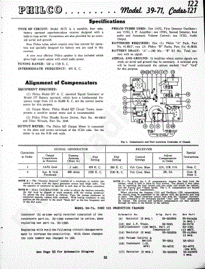 Philco Model 39-71, Codes 121-122 维修电路原理图.pdf