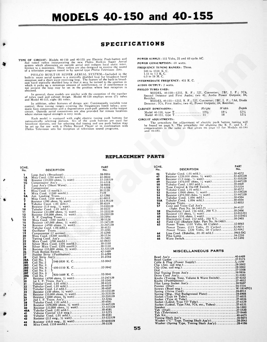 philco Aligning Procedure – Model AR-5 维修电路原理图.pdf_第1页