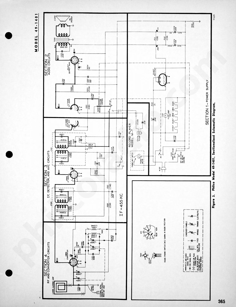 Philco Radio-Phonograph Models 49-1603 and 49-1605维修电路原理图.pdf_第2页