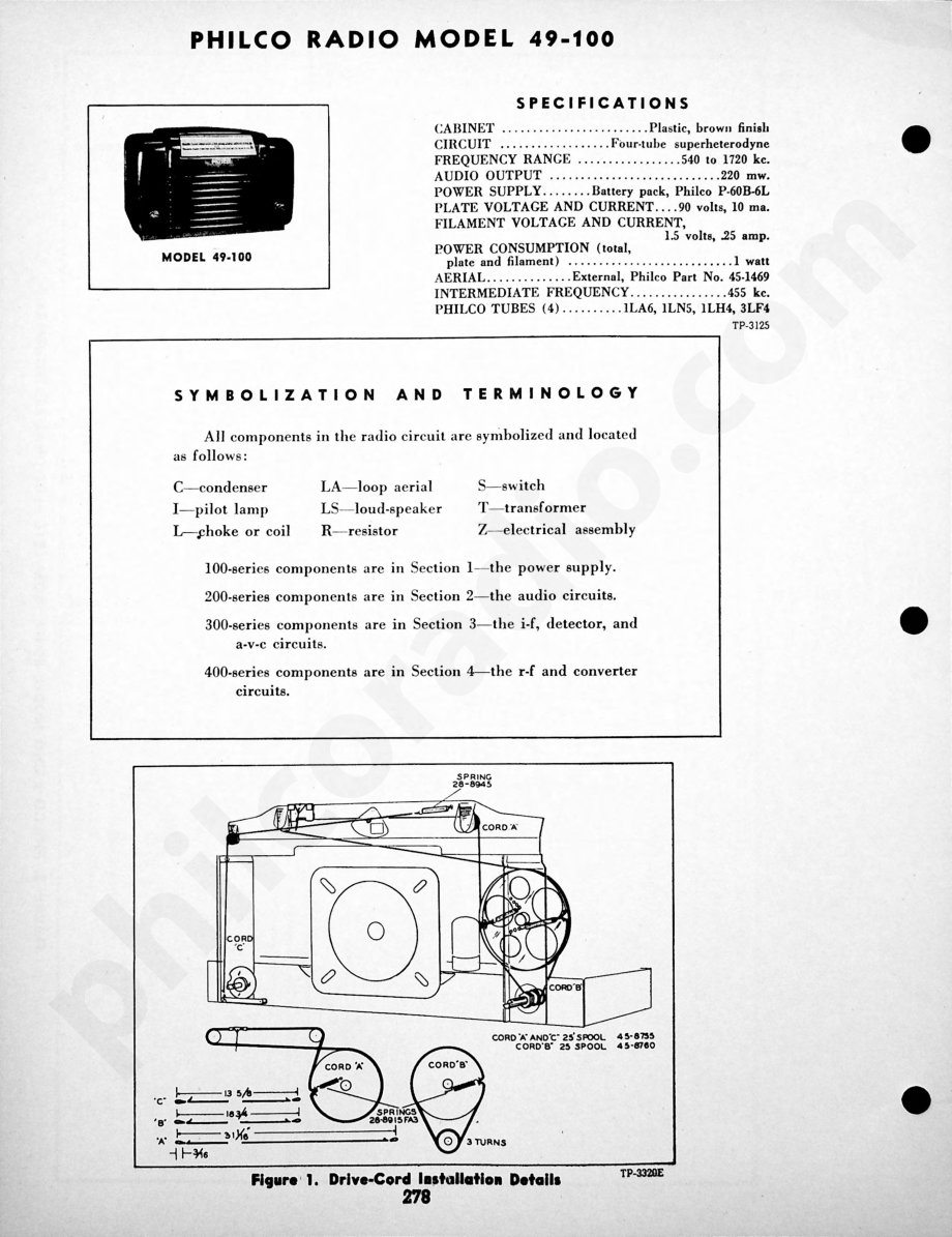 Philco Radio Model 49-505维修电路原理图.pdf_第1页