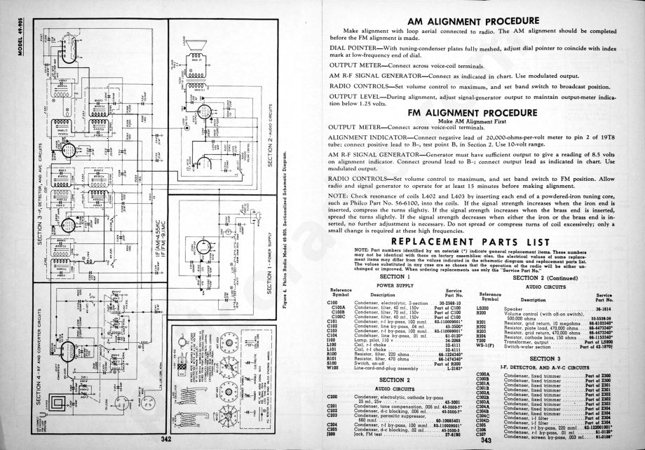 Philco Radio-Phonograph Model 49-1404维修电路原理图.pdf_第3页