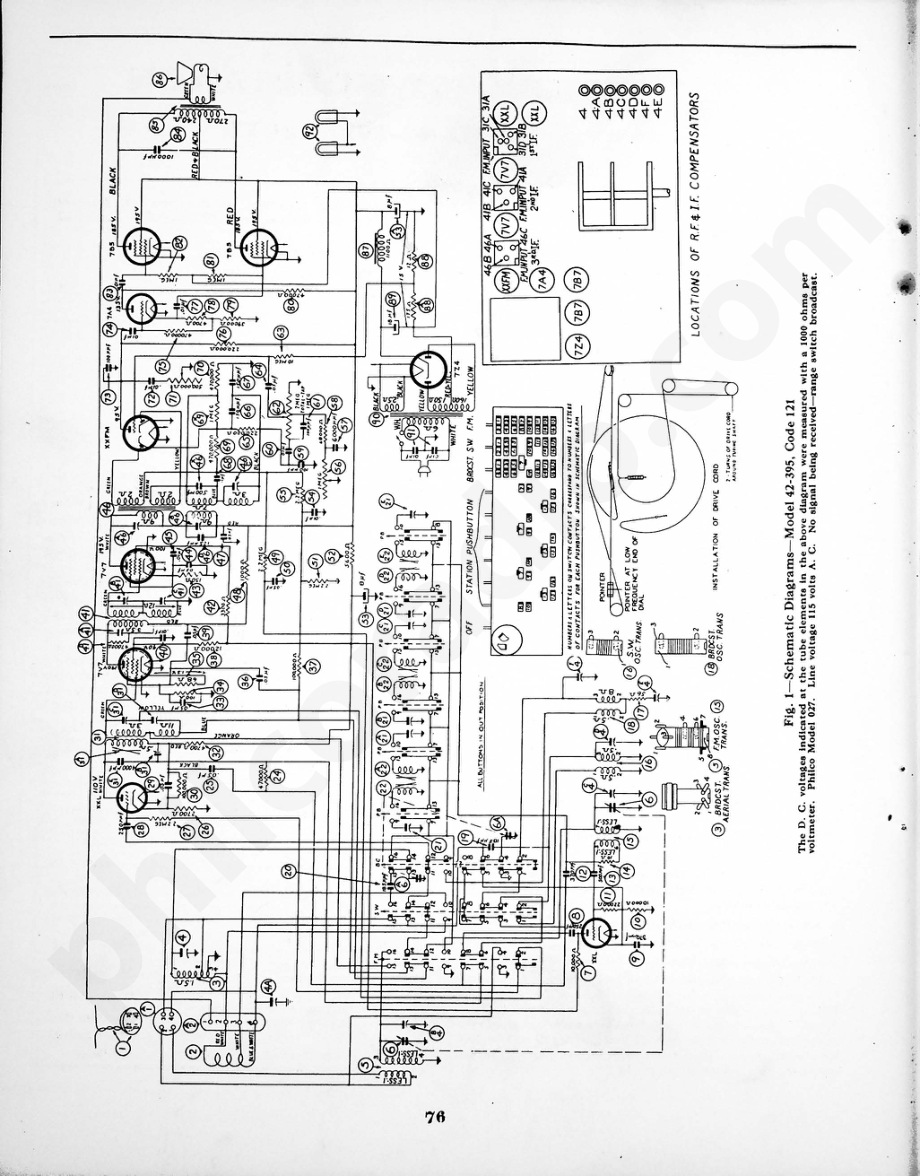 philco Frequency Modulation Model 42-395, code 121 维修电路原理图.pdf_第2页