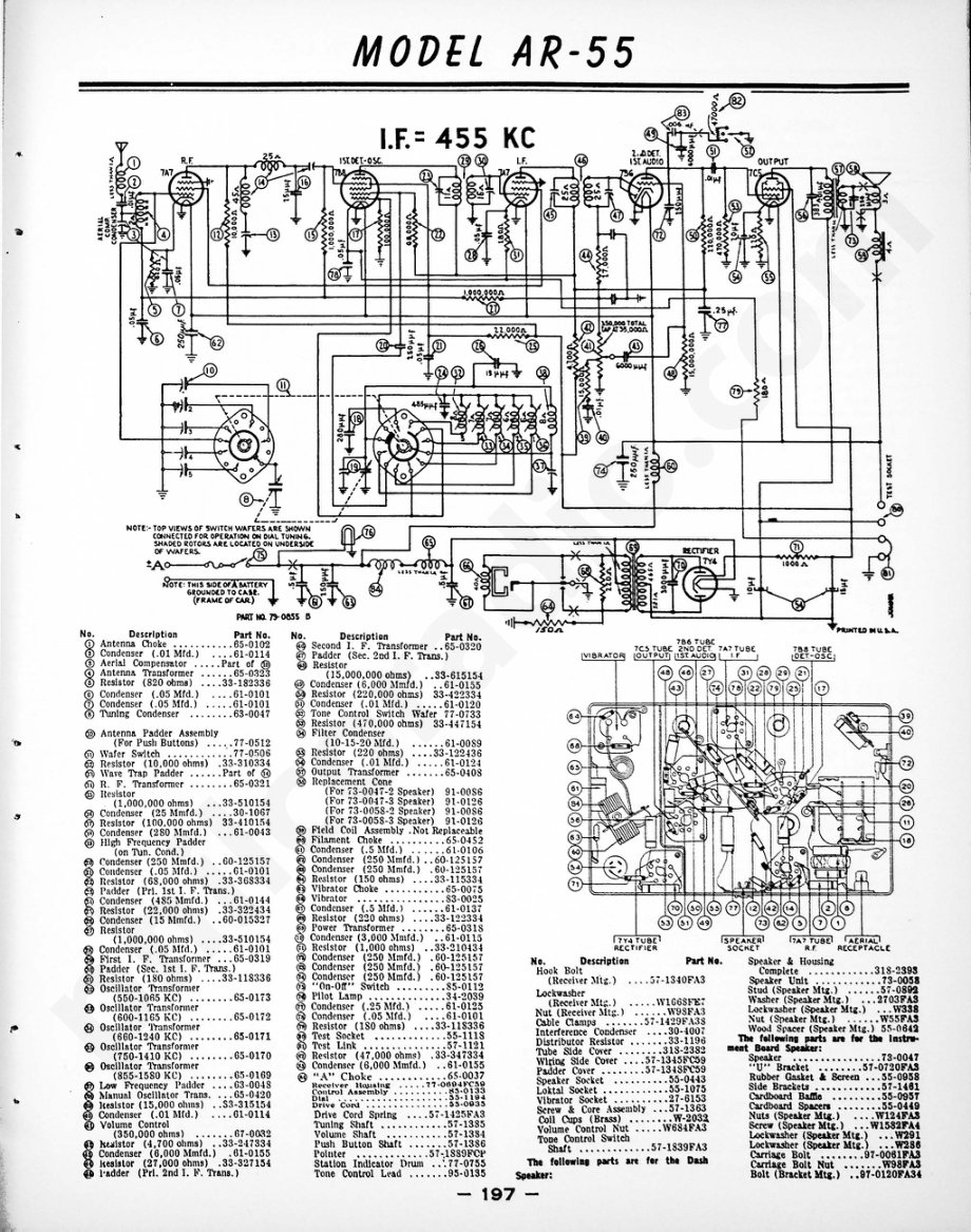 philco Ignition Interference Elimination When Using the Short Wave Tuner With the 1941 Studebaker and Distributor Auto Radios维修电路原理图.pdf_第1页