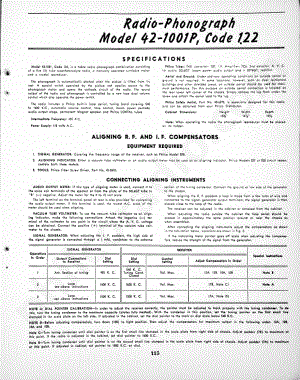 philco Radio-Phonograph Model 42-1001P, Code 122 维修电路原理图.pdf