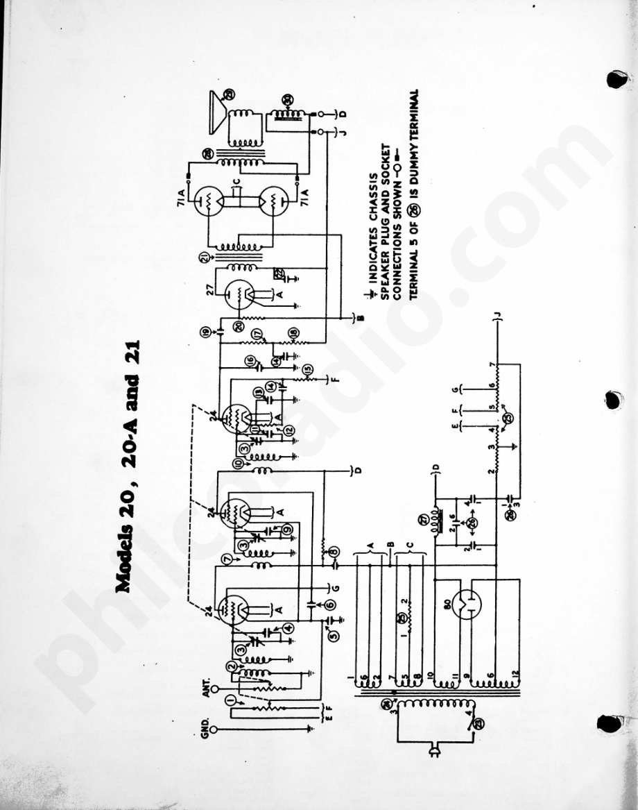 philco Model 20, 20-A and 21 电路原理图.pdf_第1页