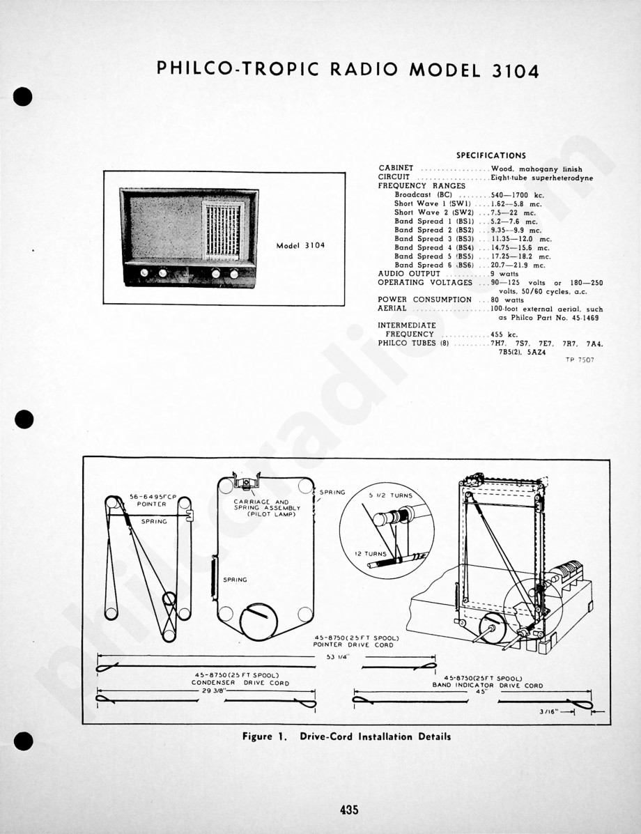 Philco-Tropic Radio-Phonograph Model 3551维修电路原理图.pdf_第1页