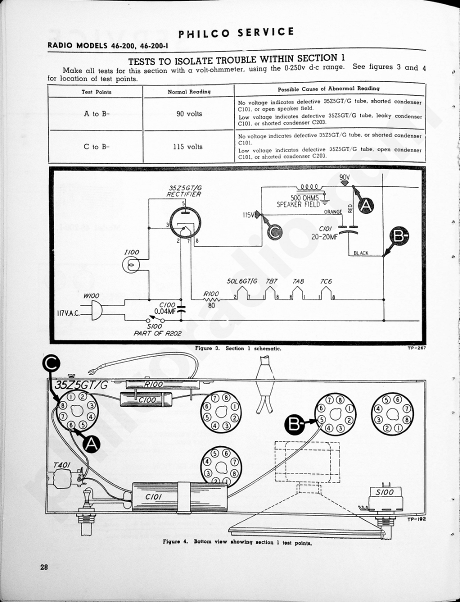 philco Model 46-200, 46-200-I维修电路原理图.pdf_第2页