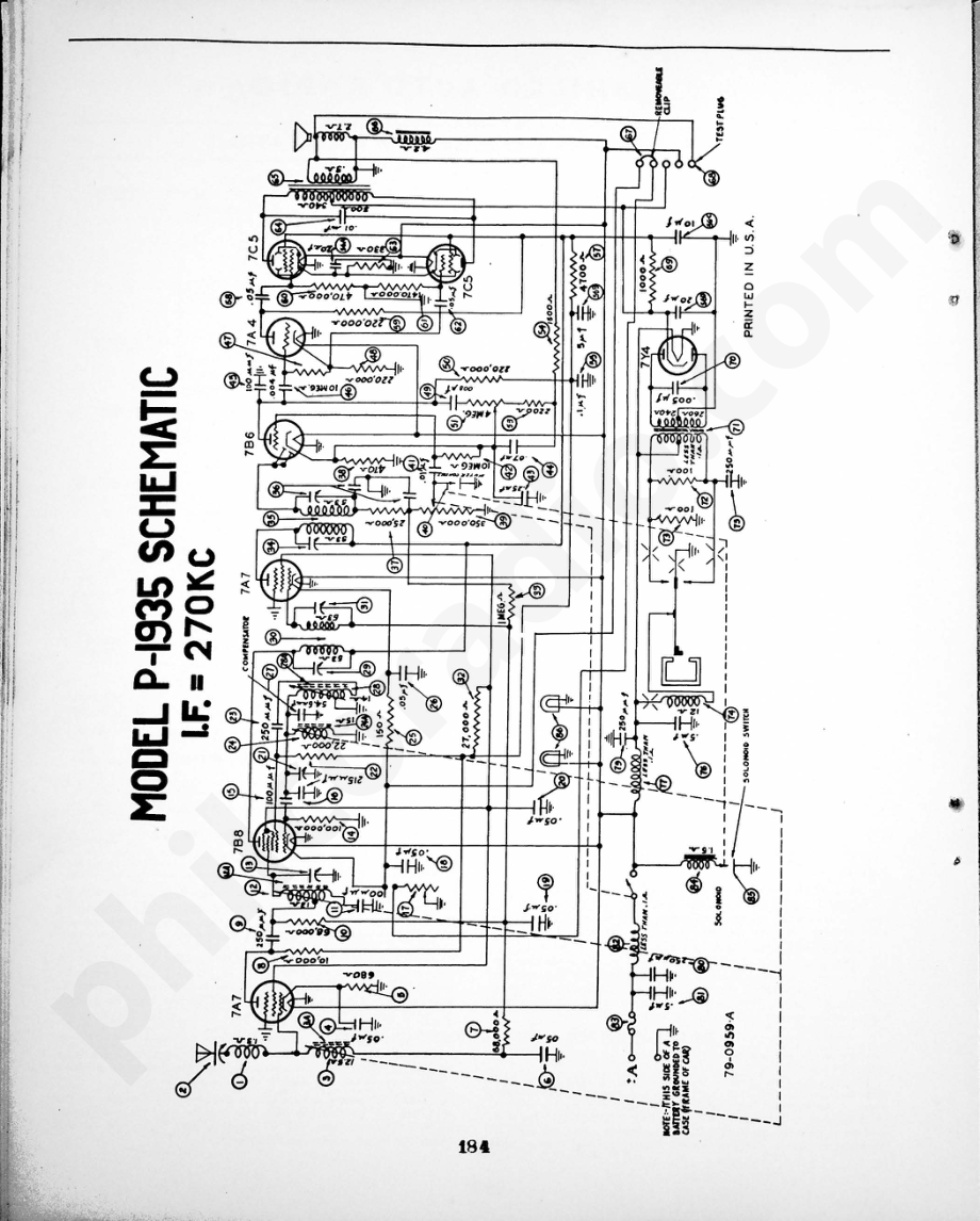 philco Packard Model P-1935 Custom Auto Radio 维修电路原理图.pdf_第2页