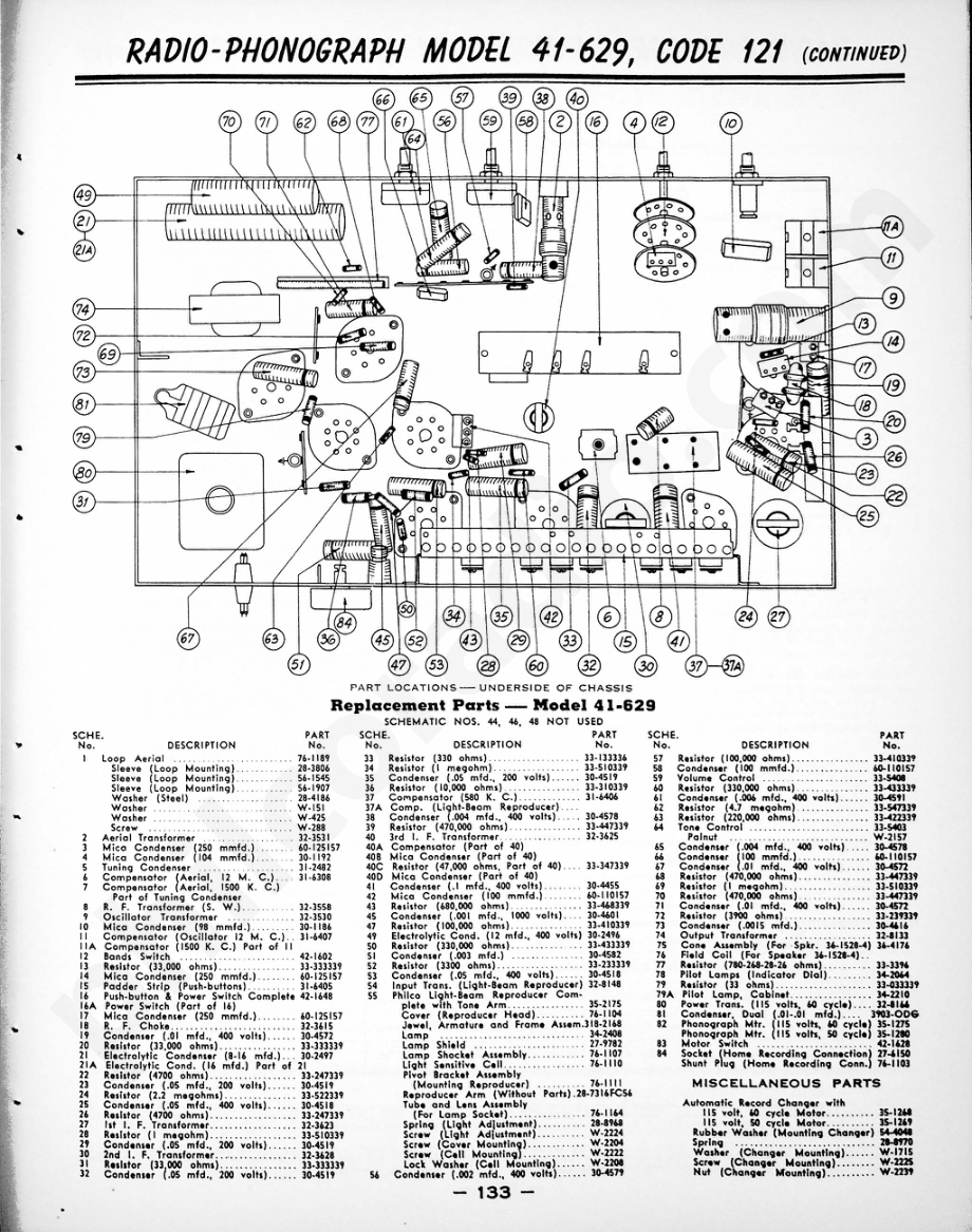 philco Models 41-722 and 41-758维修电路原理图.pdf_第3页