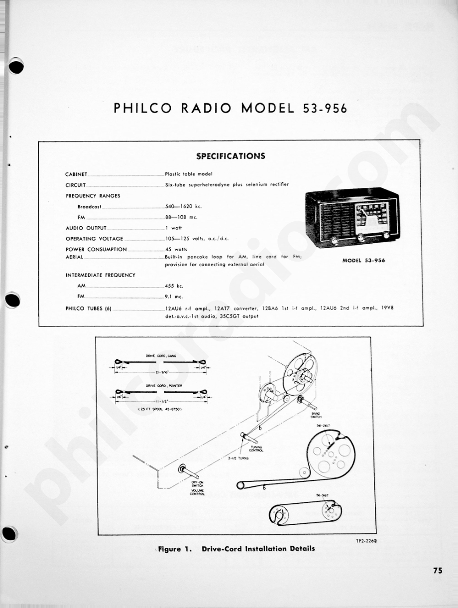 Philco Radio Model 53-956维修电路原理图.pdf_第1页