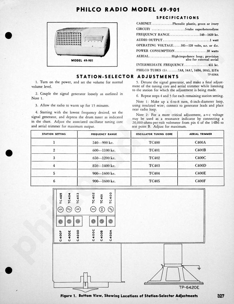 Philco Radio Models 49-909 and 49-1101维修电路原理图.pdf_第1页